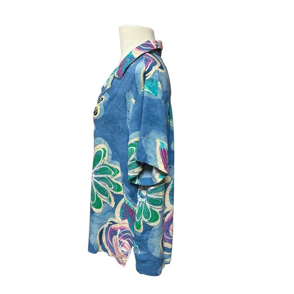 Jams World 90s/Y2K Wearable Art Aloha Shirt Hawaiian Floral Print Large - Picture 3 of 7